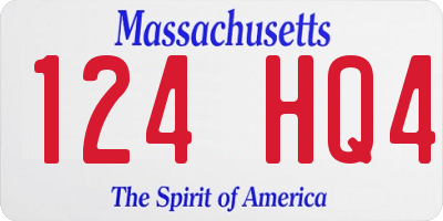 MA license plate 124HQ4