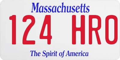 MA license plate 124HR0