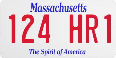 MA license plate 124HR1