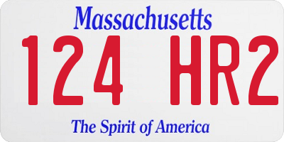 MA license plate 124HR2