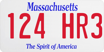 MA license plate 124HR3