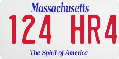 MA license plate 124HR4