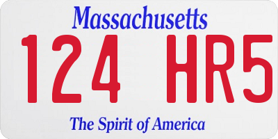 MA license plate 124HR5