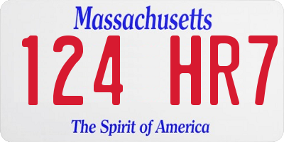 MA license plate 124HR7