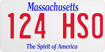 MA license plate 124HS0