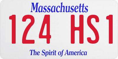 MA license plate 124HS1