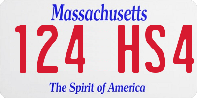 MA license plate 124HS4