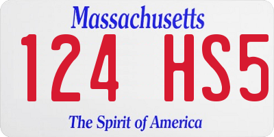 MA license plate 124HS5