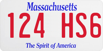 MA license plate 124HS6