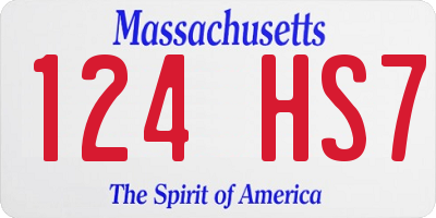 MA license plate 124HS7