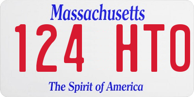 MA license plate 124HT0