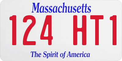 MA license plate 124HT1