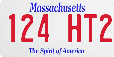 MA license plate 124HT2