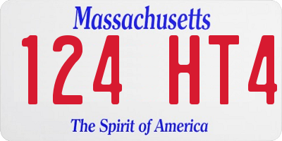MA license plate 124HT4