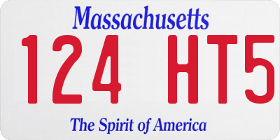MA license plate 124HT5