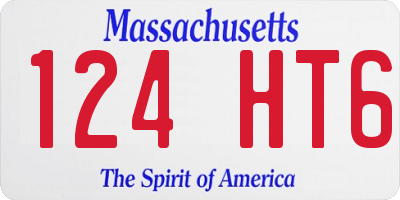 MA license plate 124HT6