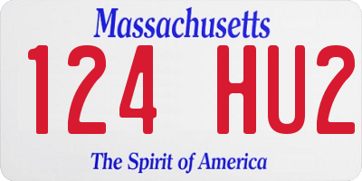 MA license plate 124HU2