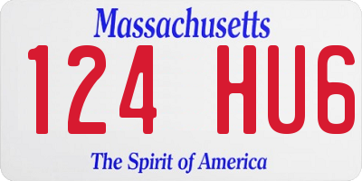 MA license plate 124HU6