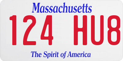 MA license plate 124HU8
