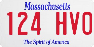MA license plate 124HV0
