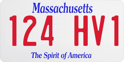 MA license plate 124HV1