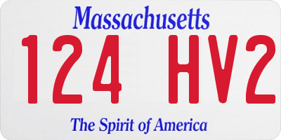 MA license plate 124HV2