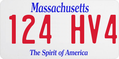 MA license plate 124HV4