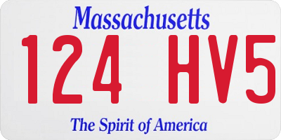 MA license plate 124HV5