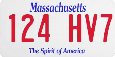 MA license plate 124HV7