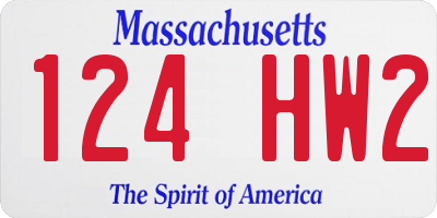 MA license plate 124HW2