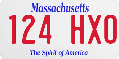 MA license plate 124HX0