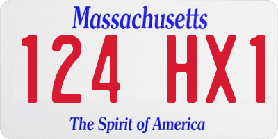 MA license plate 124HX1