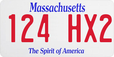 MA license plate 124HX2