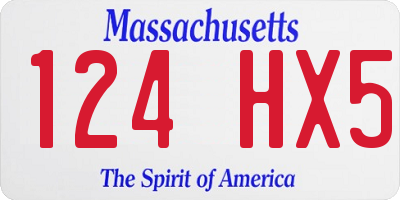 MA license plate 124HX5