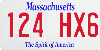 MA license plate 124HX6
