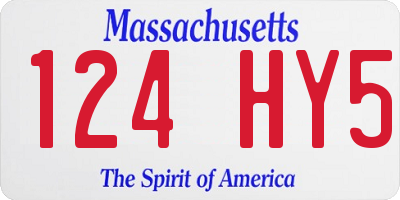 MA license plate 124HY5