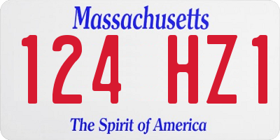 MA license plate 124HZ1
