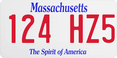 MA license plate 124HZ5
