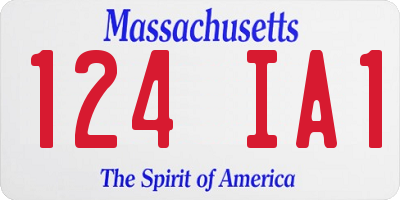 MA license plate 124IA1