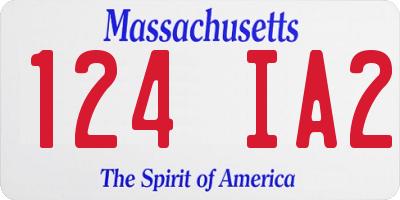 MA license plate 124IA2
