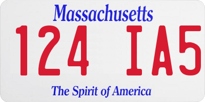 MA license plate 124IA5