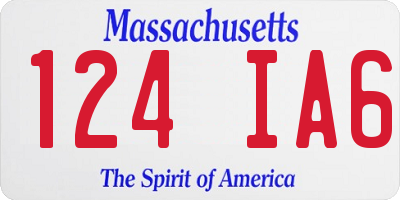 MA license plate 124IA6