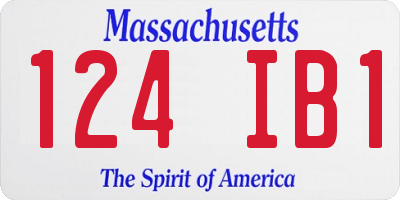 MA license plate 124IB1