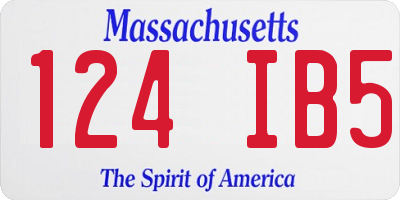 MA license plate 124IB5