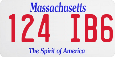 MA license plate 124IB6