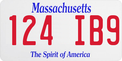 MA license plate 124IB9