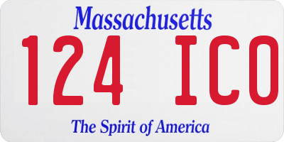 MA license plate 124IC0