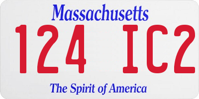 MA license plate 124IC2