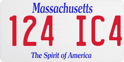 MA license plate 124IC4