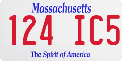MA license plate 124IC5